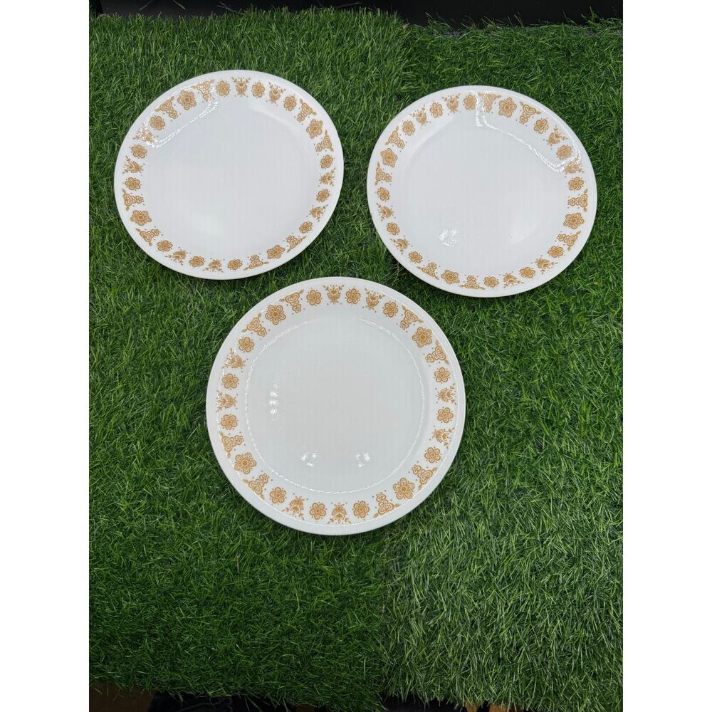 Vintage Corelle Butterfly Gold Serving Plates - Set of 3 – 8.5"